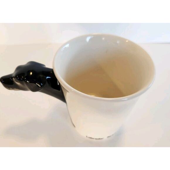 Black Labrador Retriever Coffee Mug Ceramic Cup Handpainted 3D Head 10oz 3.75" h - Picture 6 of 9
